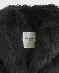Shawl Collar Faux Fur Coat