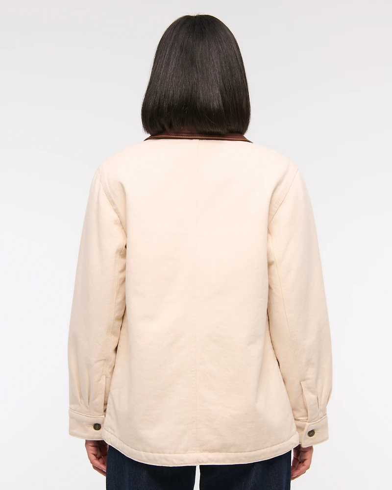 Mid-Length Twill Workwear Jacket