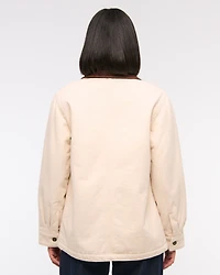 Mid-Length Twill Workwear Jacket