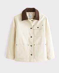 Mid-Length Twill Workwear Jacket