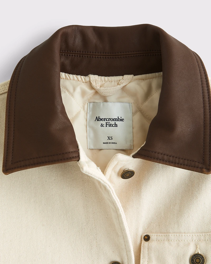 Mid-Length Twill Workwear Jacket