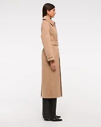 Wool-Blend Belted Coat
