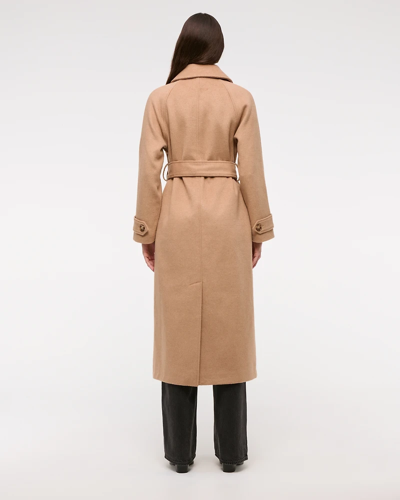 Wool-Blend Belted Coat