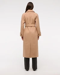 Wool-Blend Belted Coat