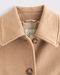 Wool-Blend Belted Coat