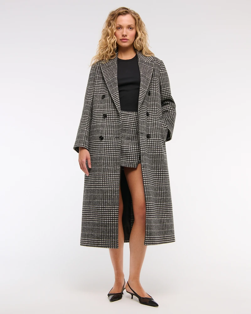 Wool-Blend Double-Breasted Coat