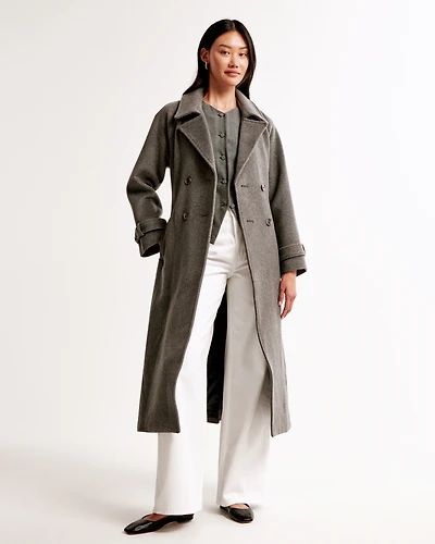 Wool-Blend Trench Coat
