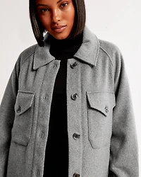 Wool-Blend Utility Shirt Jacket