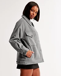 Wool-Blend Utility Shirt Jacket