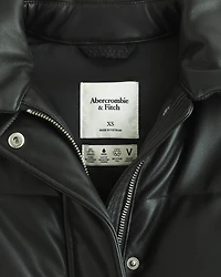 Vegan Leather Short Puffer