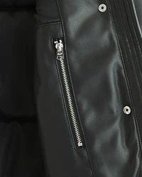 Vegan Leather Short Puffer