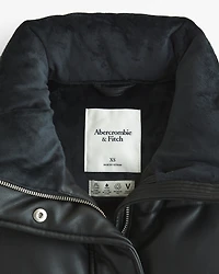 Vegan Leather Puffer Vest