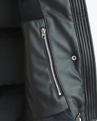 Vegan Leather Puffer Vest