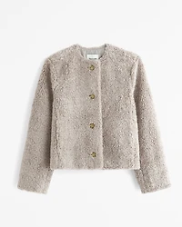 Collarless Sherpa Jacket