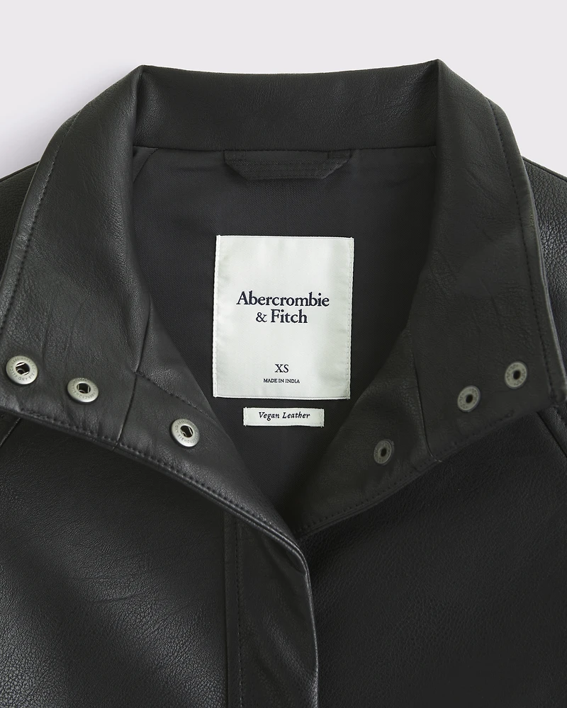 Belted Vegan Leather Jacket