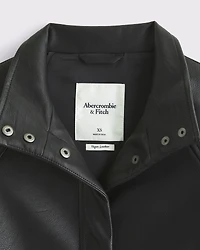 Belted Vegan Leather Jacket
