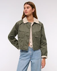 Short Waxed Chore Jacket