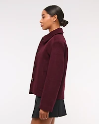Wool-Blend Short Coat