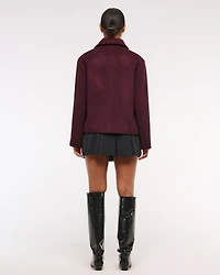 Wool-Blend Short Coat