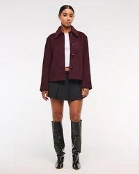 Wool-Blend Short Coat
