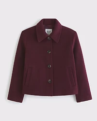 Wool-Blend Short Coat