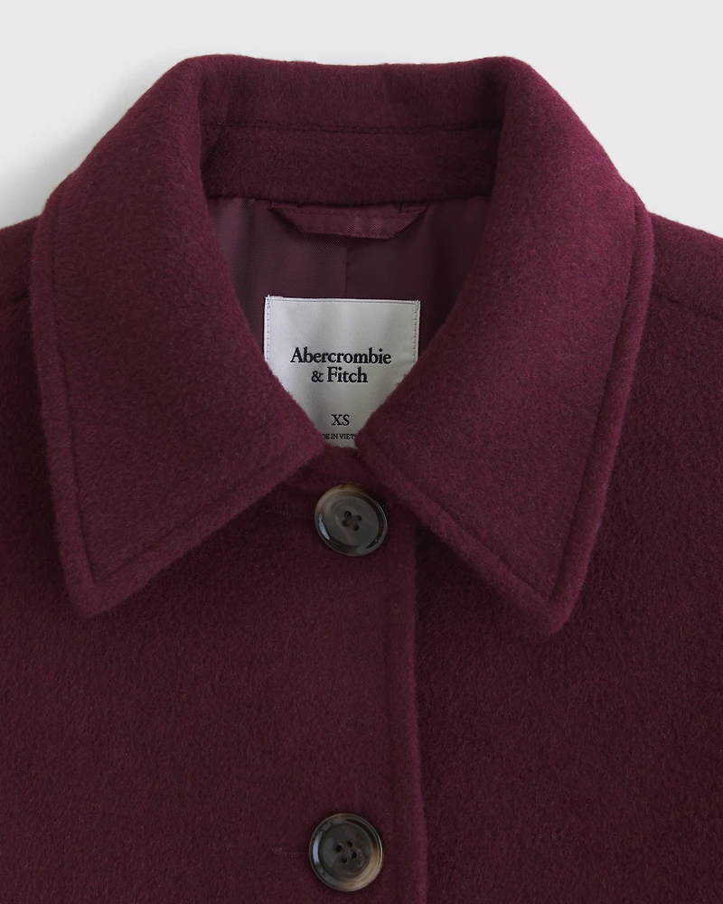 Wool-Blend Short Coat
