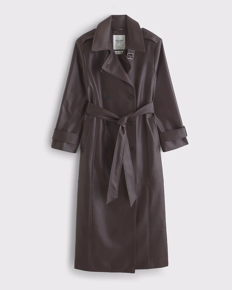 Vegan Leather Trench Coat