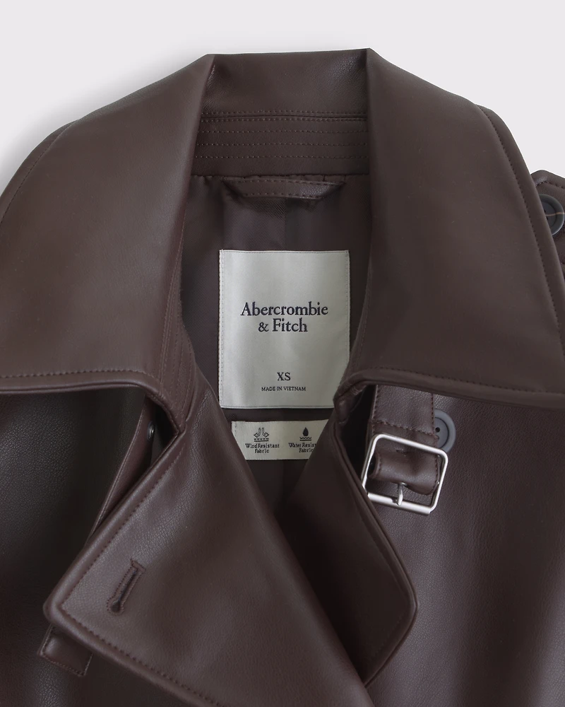 Vegan Leather Trench Coat