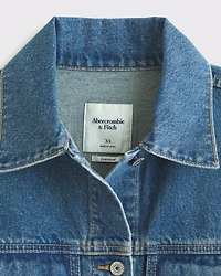 Oversized Distressed Denim Trucker Jacket