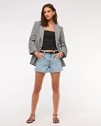 Double-Breasted Linen-Blend Slouchy Blazer