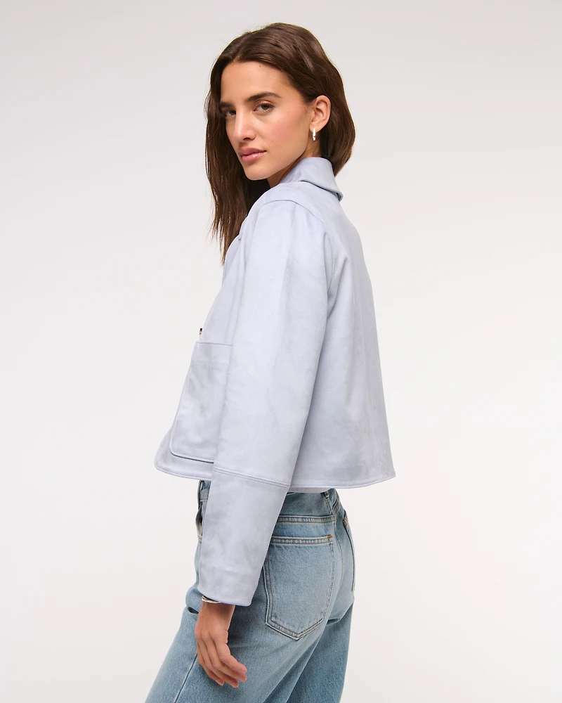 Vegan Suede Button-Through Jacket