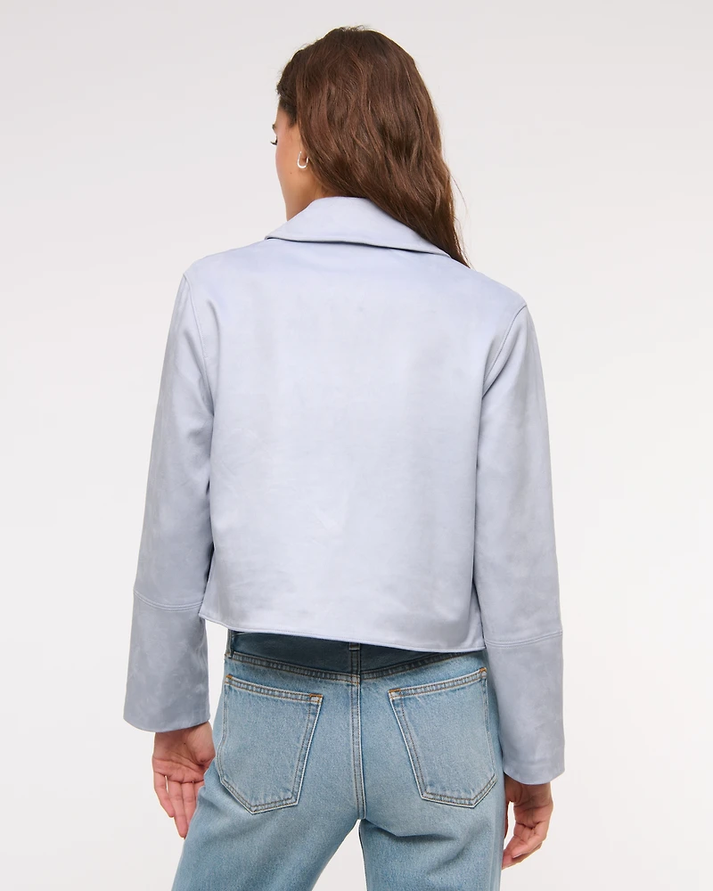 Vegan Suede Button-Through Jacket