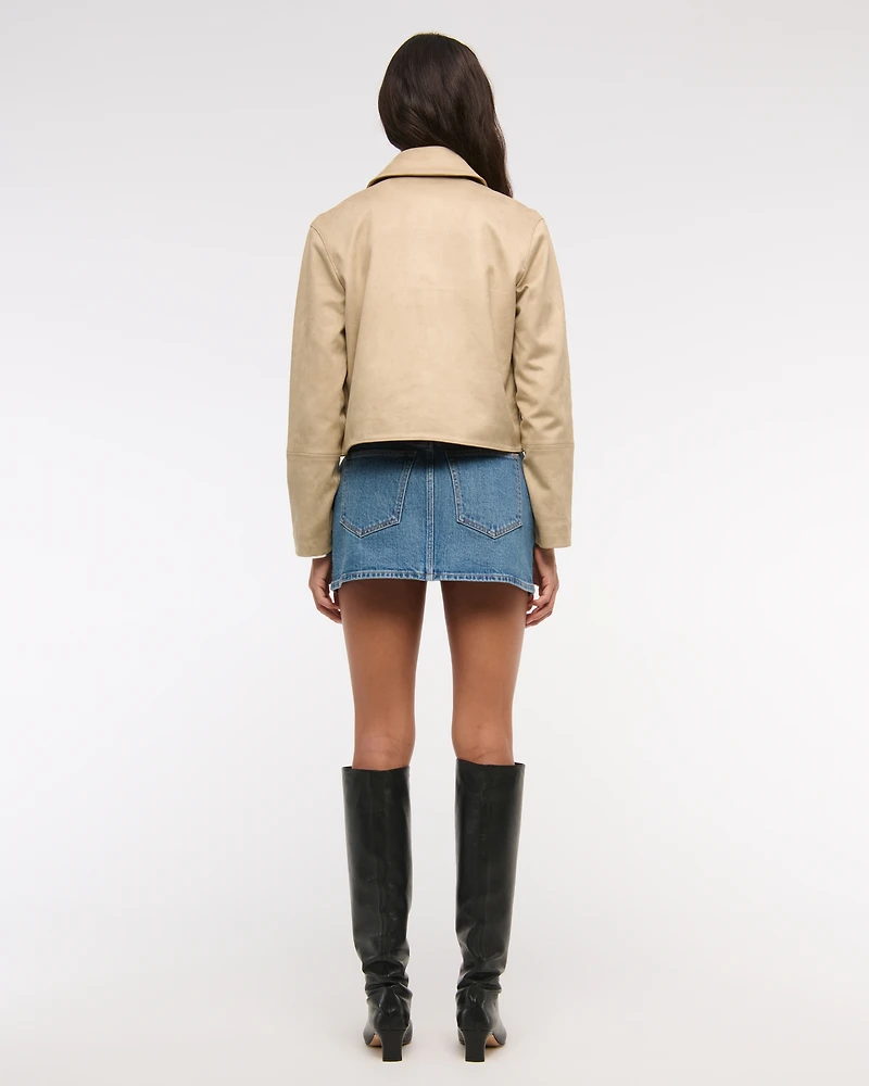 Vegan Suede Button-Through Jacket