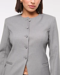 Collarless Suiting Blazer
