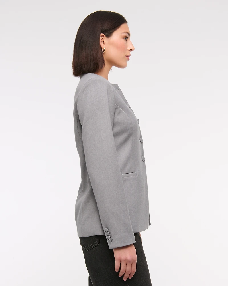 Collarless Suiting Blazer