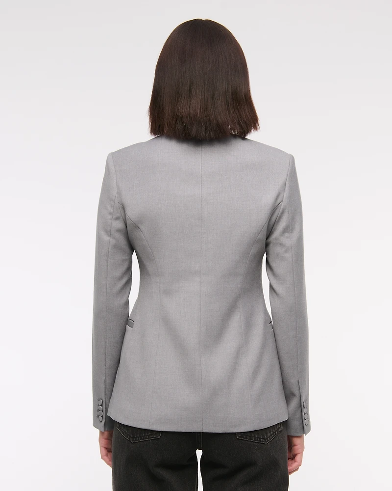 Collarless Suiting Blazer