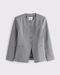 Collarless Suiting Blazer