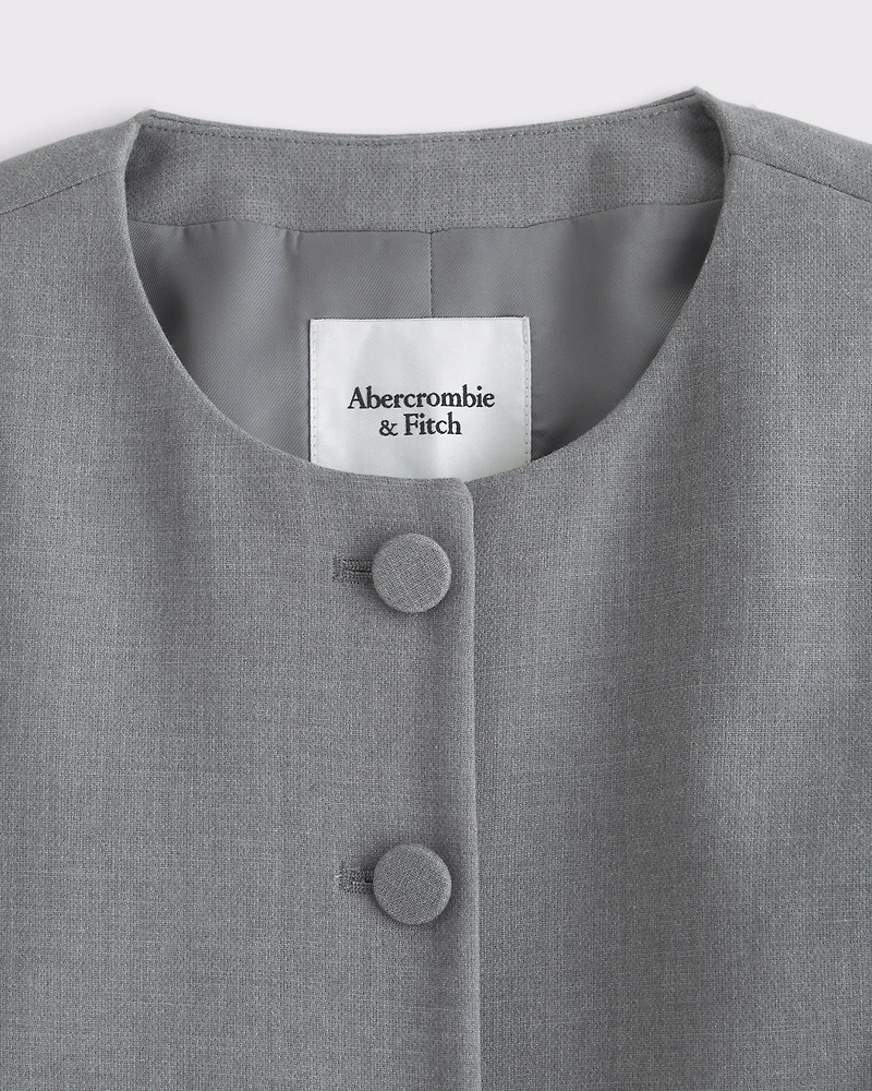 Collarless Suiting Blazer