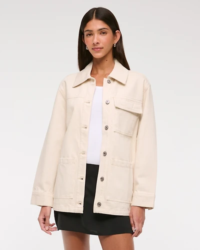 Denim Utility Shirt Jacket