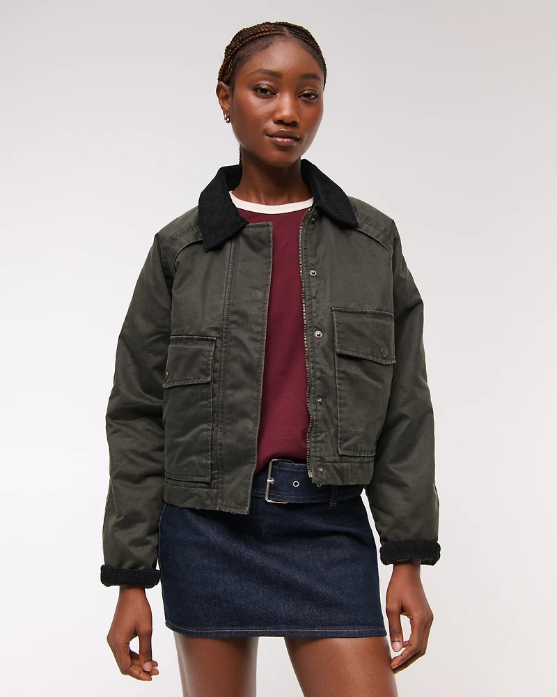 Short Waxed Chore Jacket