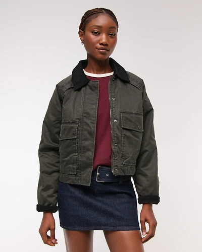 Short Waxed Chore Jacket