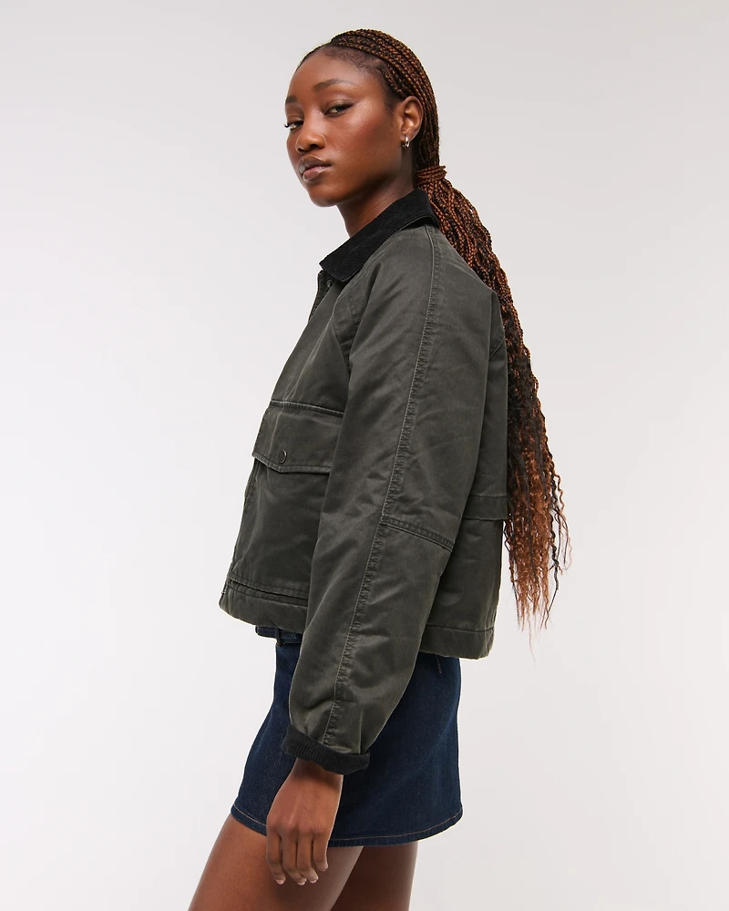 Short Waxed Chore Jacket