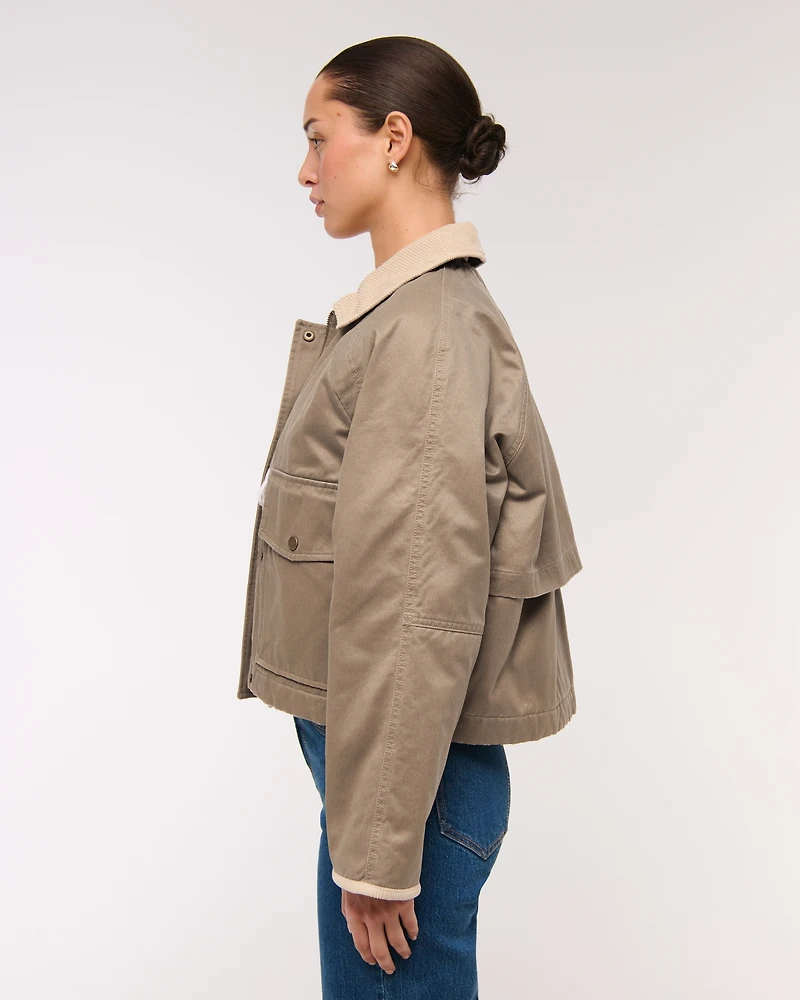 Chaqueta de trabajo encerada corta