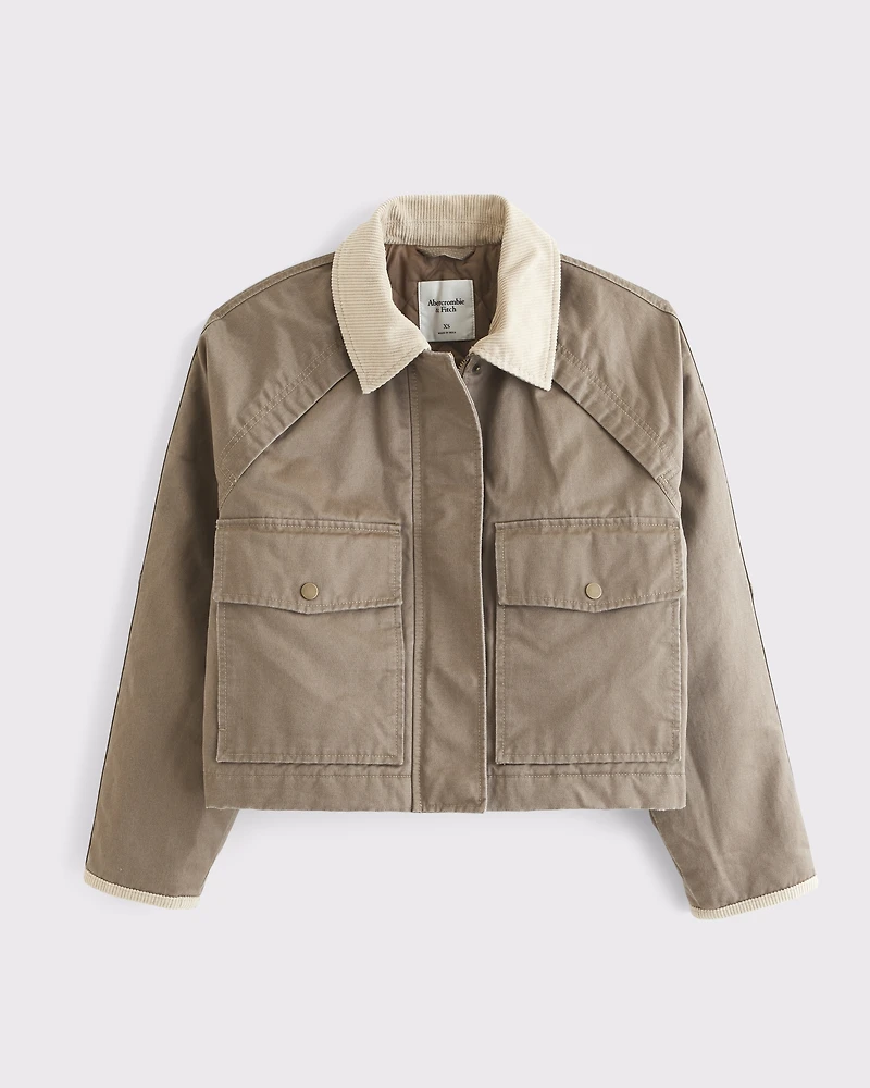 Chaqueta de trabajo encerada corta