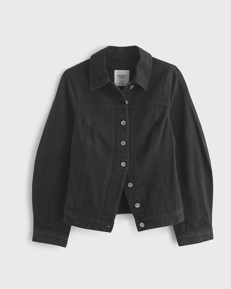 Slim Barrel Sleeve Denim Jacket