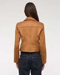 Zip-Front Vegan Suede Jacket