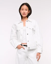 Oversized Distressed Denim Trucker Jacket