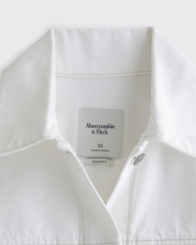 Oversized Distressed Denim Trucker Jacket