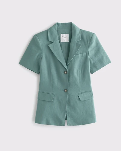 Short-Sleeve Premium Linen Blazer