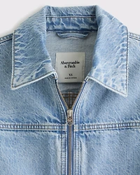 Slim Double-Zip Denim Jacket